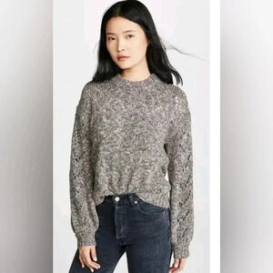 Madewell Redwood Pointelle Sweater in Marbled Rock Sz‎ XXS